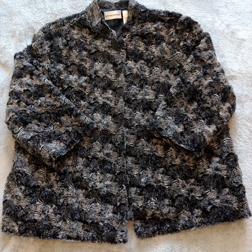 Minky 3/4 Sleeve Alfred Dunner Jacket Size 16 EUC